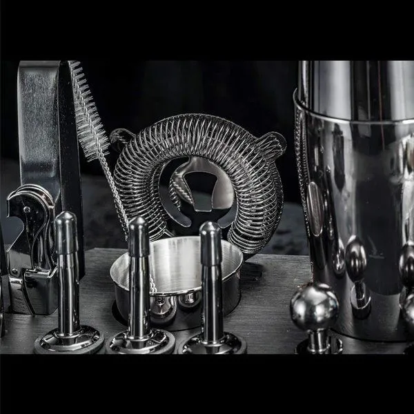 Black Cocktail Shaker Set With Stand suppliers