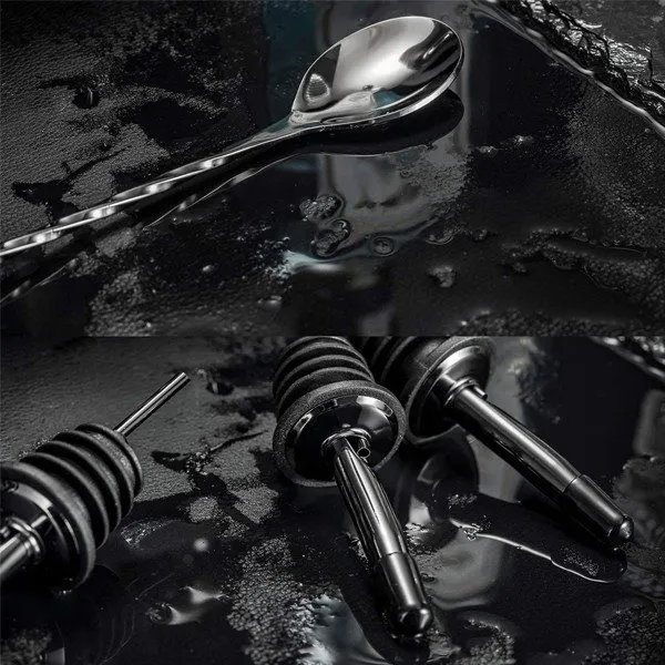 Customized Black Cocktail Shaker Set With Stand