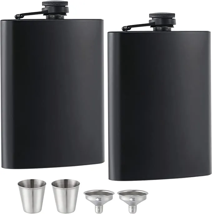 Flaconul de șold din oțel inoxidabil negru