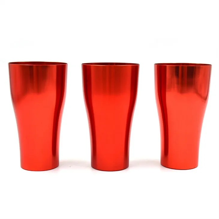 Cupă roșie din aluminiu Quick Cool de 16 oz