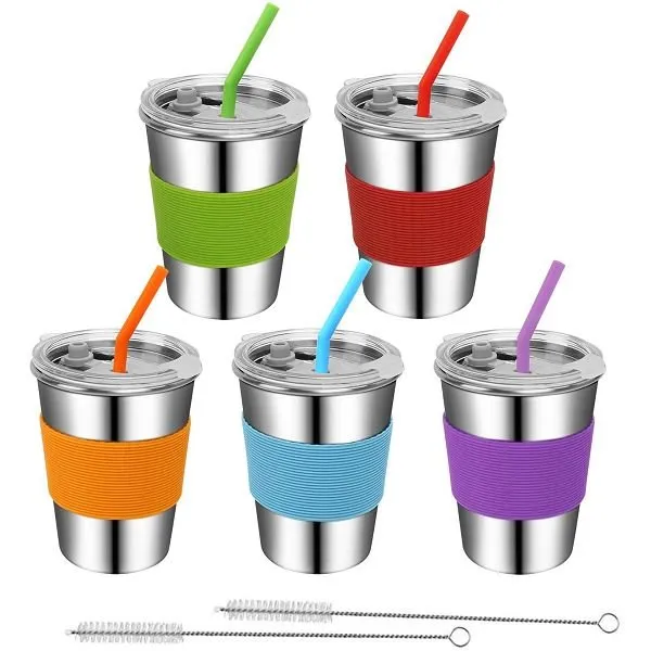 Cupă pentru smoothie din oțel inoxidabil cu paie