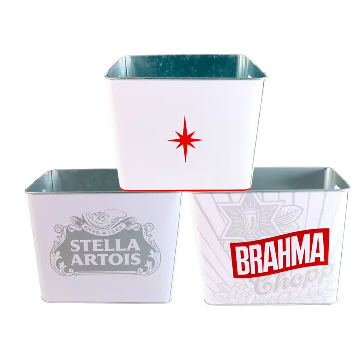 Răcitor cu găleată de gheață metalică galvanizată